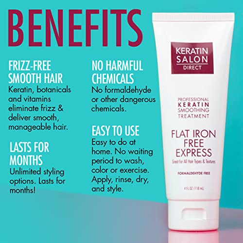 Keratin Salon Direct Treatment - Salon Quality, No Flat Iron Needed (4 oz)