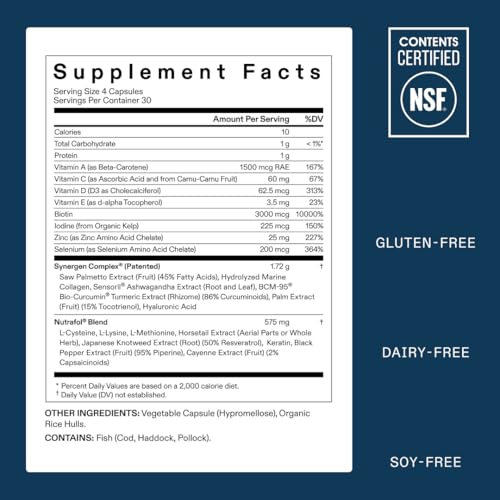 Nutrafol Men's Hair Growth Supplement and Hair Serum, Clinically Tested for Visible Thickness and Strength - 1 Month Supply, 1.7 Fl Oz Bottle