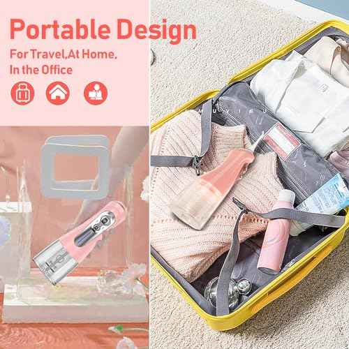 NBGRLVS Water Dental Picks for Teeth Cleaning,6 Modes 6 Tips and Storage Case Water Dental Flossers Cordless 320ML IPX 7 Waterproof Rechargeable Portable Electric Dental flosser for Trave Home (Pink)