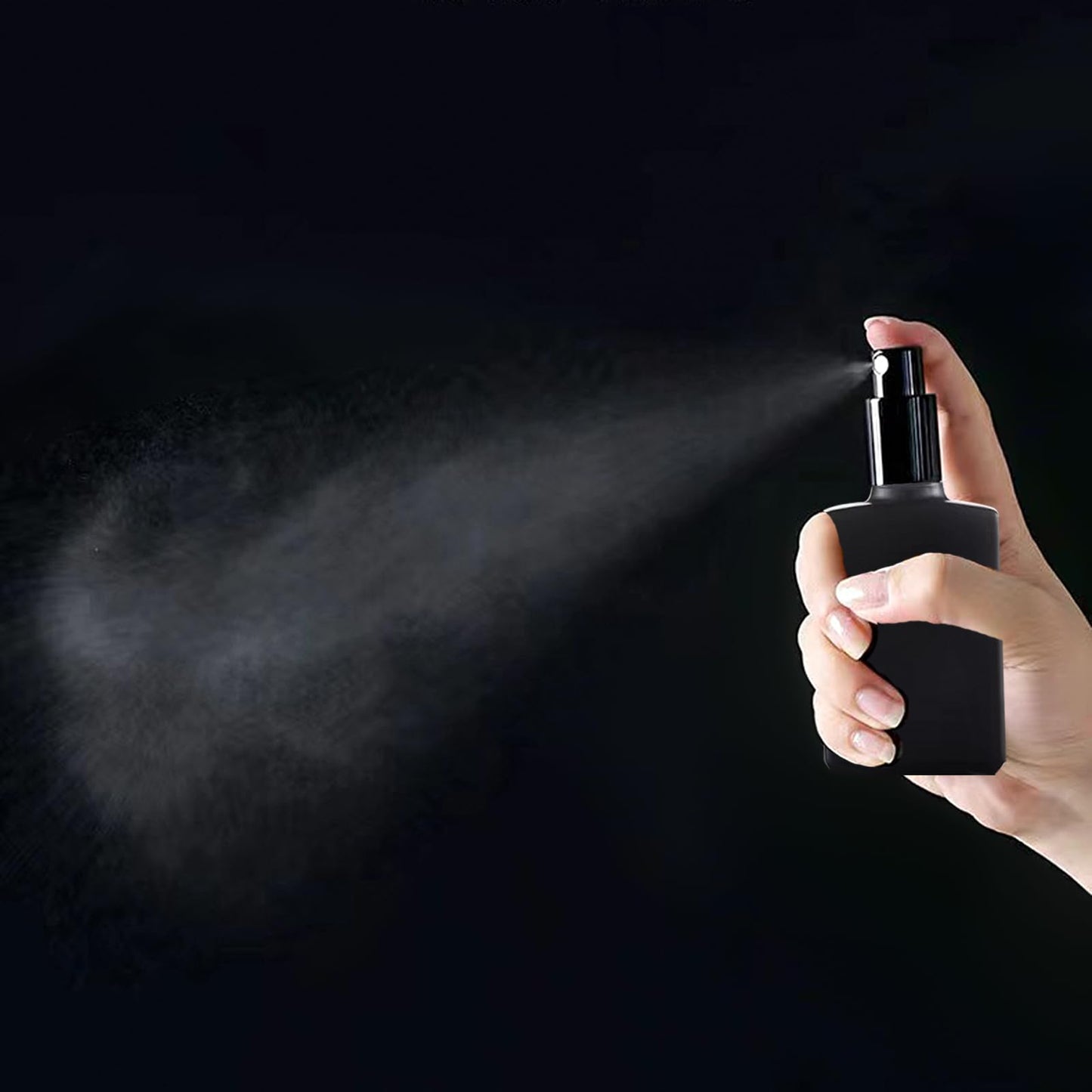 BEGIKET 12 Pack 1 oz Black Square Glass Perfume Spray Bottle, 30ml /1 oz Fine Mist Atomizer Spray Bottles Refillable, for Perfume, Essential Oil and Liqui (Black)