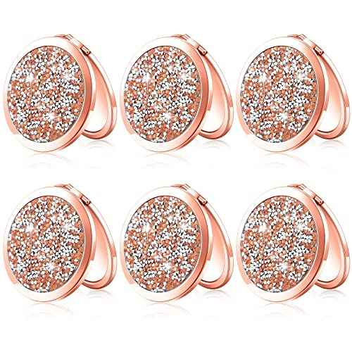 Yulejo 6 Pieces Compact Mirror Bulk Mini Pocket Mirror for Purse Gift Wedding Makeup Small Portable Magnifying Cosmetic for Travel Pocket 2.75 Inch Round Folding for Women Mom Baby Shower Bridesmaid