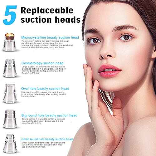 Blackhead Remover Pore Vacuum Cleaner - Upgraded Facial Pore Cleaner - Electric USB Pore Vacuum with 5 Probes - Upgraded Blackhead Suction Tool - Blackhead Remover Kit