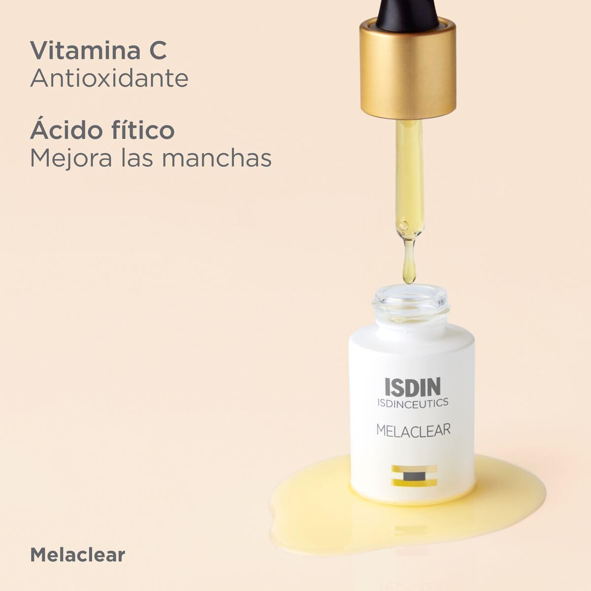 ISDIN Isdinceutics Melaclear Dark Spot Correcting Serum for Face - Sun Spot Reducer that Contains Vitamin C and Antioxidants, to Even Skin Tone from Sun Exposure 0.5 FL OZ