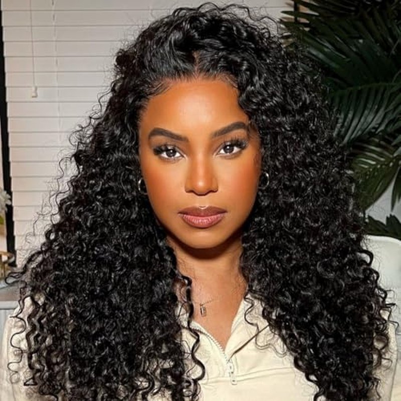 Asteria Half Wig Human Hair Water Wave With Drawstring 3 In 1 Glueless Half Wigs Water Wave Curly Half Wig Human Hair Wig Seamless Flip Over Beginner Friendly No Lace Wigs 16 Inch