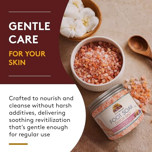OKAY Foot Soak Detox Salt - Foot Soaking Salts for Dry Cracked Feet with Tea Tree Oil and Lavender Oil, Foot Bath, Pedicure Soak, Great for Men and Women, Athletes - 20 oz (Pack of 1)