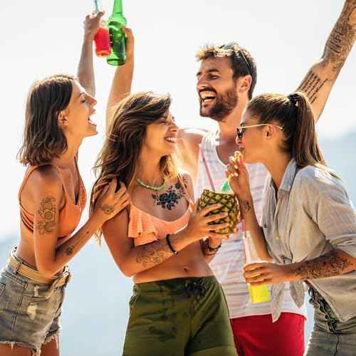 Semi Permanent Tattoos, 8 Sheet Realistic Fake Tattoos Stickers, Waterproof and Long-Lasting 1-2 Weeks Tattoos, Plant-Based Ink for Women Men Christmas Gift1