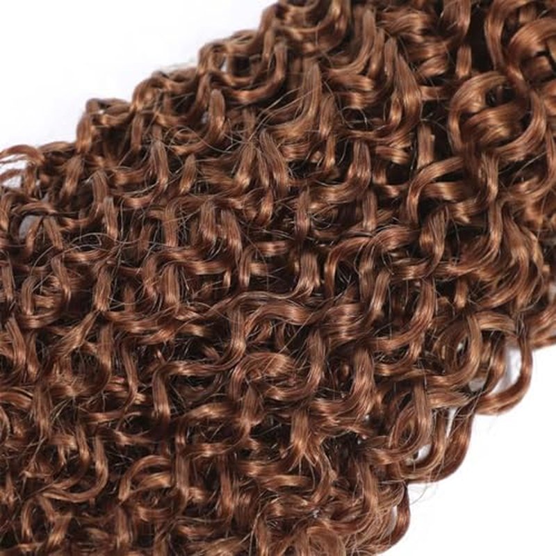 Brown Human Hair Bundles Color 30 Curly Wave Bundles 10 12 14 inch Double Weft Brazilian Virgin Brown Kinky Curly Human Hair Extensions
