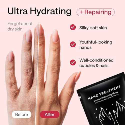 Korean Hand Masks Moisturizing Glove for Dry Hands - Hand Moisturizer Gloves for Women, Men - Hand Therapy Gloves with Collagen, Rose Oil, Shea Butter - White Hydrating Korean Hand Mask Bulk, 12 Pack