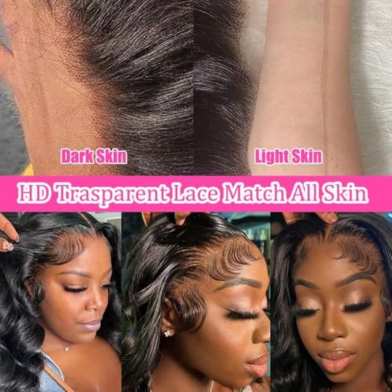 18 Inch Ombre Body Wave Lace Front Wig Human Hair, 13x4 HD Transparent 360¡ÆFull Lace, Glueless Wig with Pre Plucked Hair, Burgundy Balayage on Black (TT1B/BUG), Daily Use for Women