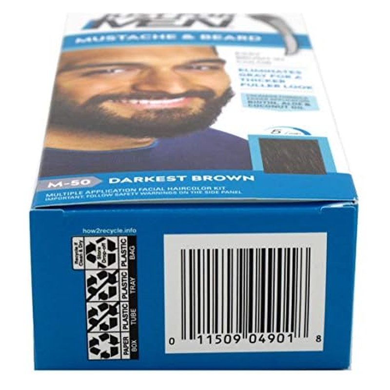 Just for Men Mustache & Beard #M-50 Darkest Brown Color Gel (Case of 6)
