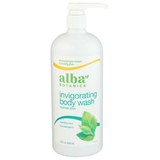 Alba Botanica Very Emollient Bath and Shower Gel Sparkling Mint 32 oz