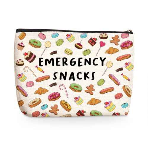 Snack Bags, Emergency Food Bag for Women Girls Trip Gifts Favors Travel Bags for Girls Friends Graduation Gifts for Besties Best Friend BFF Emergency Snacks Makeup Bag, Christmas Birthday Gift