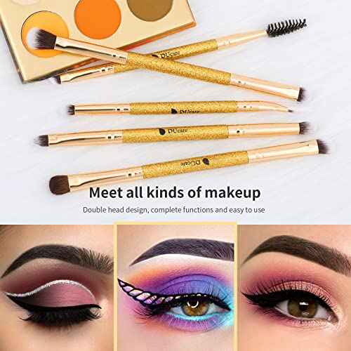 DUcare Eyeshadow Brushes Set Duo End Eye Makeup Brushes Eyeshadow Brush set 5Pcs Travel Concealer Eyebrow Eyelash Eye Liners Blending