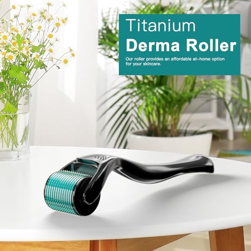 Derma Beard Roller Roller with 540 Titanium Micro Needles Designed for Use at Home on the Face