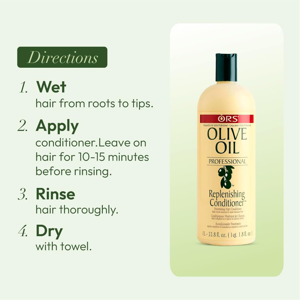 ORS Olive Oil Professional Replenishing Conditioner 33.8 Ounces (Pack of 2)