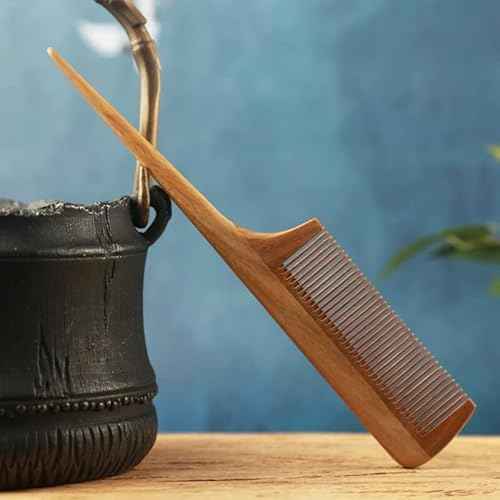 LWBTOSEE Anti-Static Natural Sandalwood Combs Portable Hair Salon Wood Comb Rat Tail Brush Hairdressing Styling Tool Hair Care Hair Comb