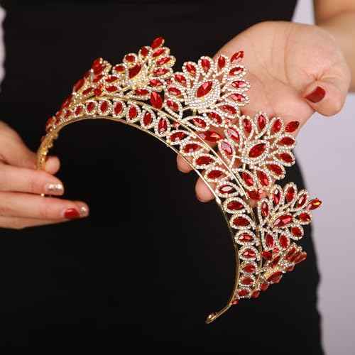 JWICOS Baroque Queen Crown Crystal Tiaras and Crowns for Women Halloween Costume Hair Accessories for Wedding Prom Birthday Party (Style 1)