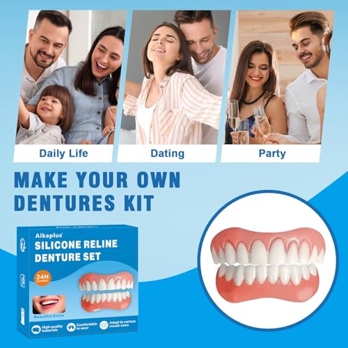 Moldable False Teeth - Silicone Dentures - Men and Veneers Teeth for Women - Upper and Lower Matching Set - Fix Your Smile at Within Minutes - 1PCS - Z