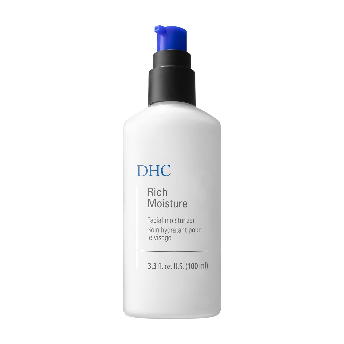DHC Rich Moisture, Lightweight Facial Moisturizer, Dry Skin, Hydrating, Fragrance and Colorant Free, Ideal for Dry Dehydrated or Sensitive skin, 3.3 fl. oz.