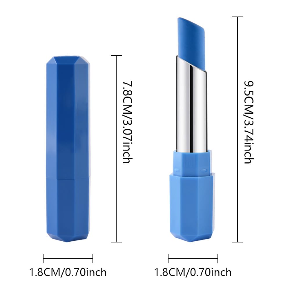 Blue Matte Cream Lipstick Set - 3 Pcs Twist-Up Hydrating Lip Color | Long-Lasting Velvet Finish for Everyday & Parties