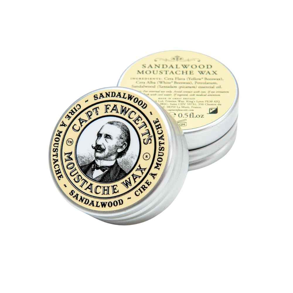 Captain Fawcett's Moustache Wax - Sandalwood (0.5 fl oz /15ml)