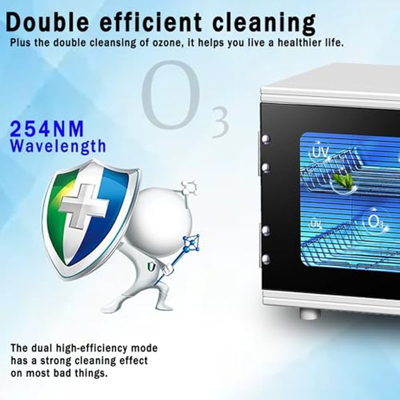 Nail Tool cleaning cabinet, Large capacity, Double mode Stainless Steel cleaning with Timer Control for Spa Beauty Home Metal Tools