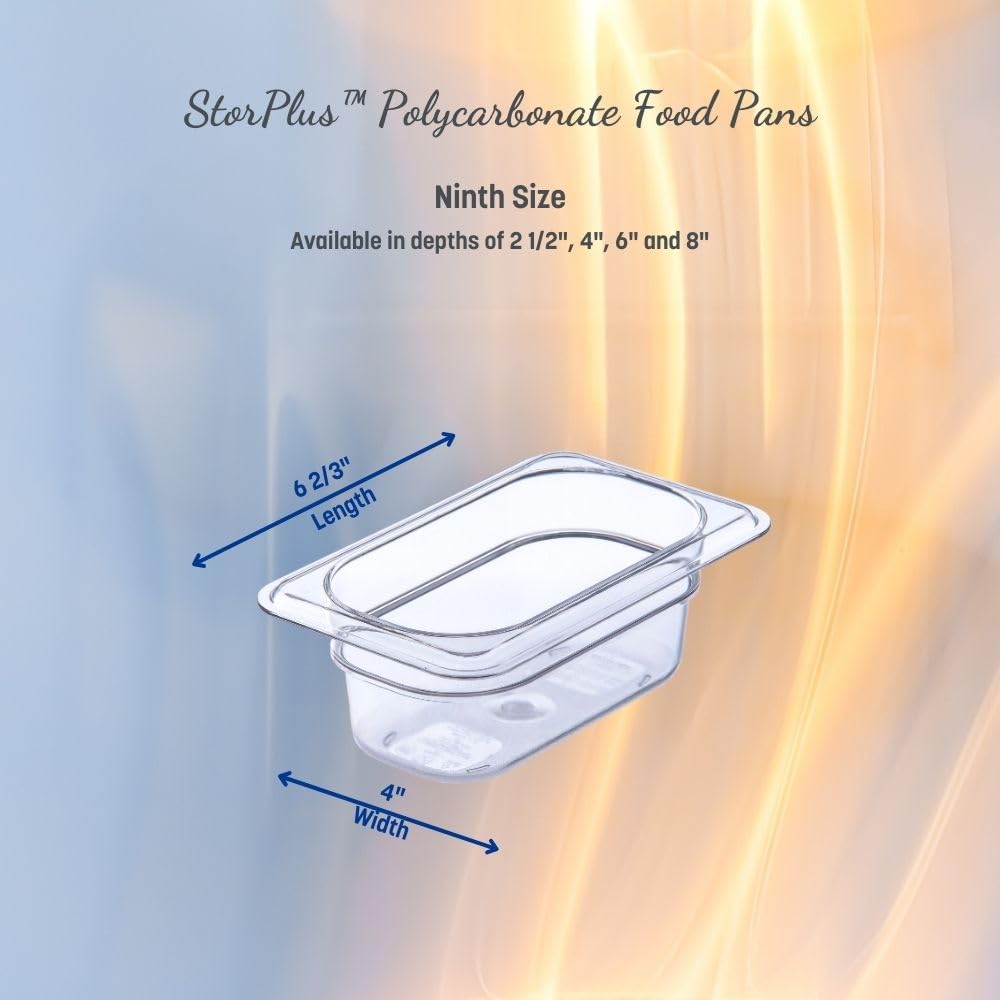 Carlisle FoodService Products Plastic Food Pan 1/9 Size 4 Inches Deep Clear