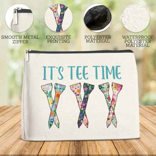 Golf Gifts Makeup Bag, Team Gifts for Women Golf Lover Player Inspirational Gift for Golfers Friendship Birthday Gift for Her Female Friend Zipper Cosmetic Bag Travel Toiletry Pouch for Purse