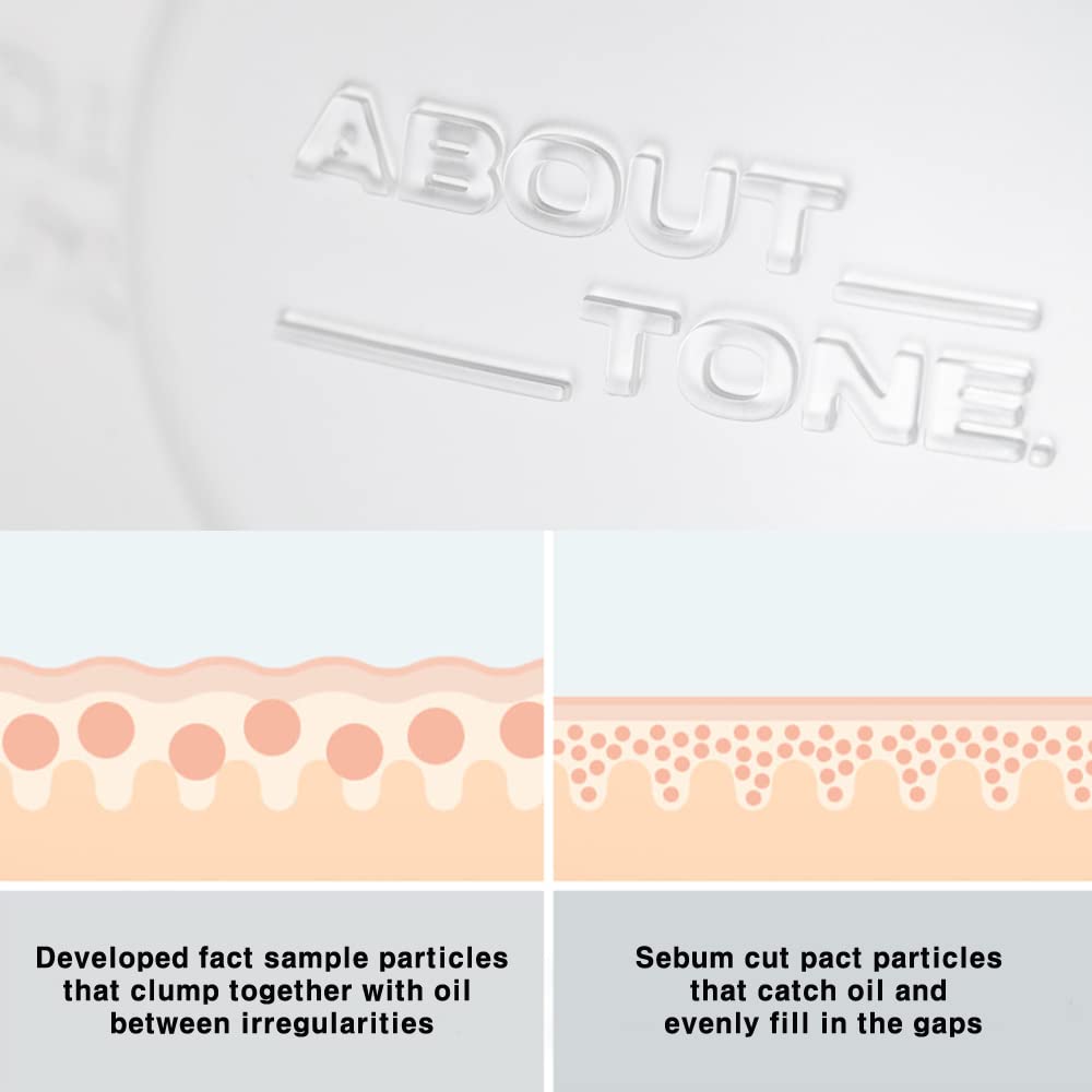 [ABOUT TONE] Blur Powder Pact (03 NATURAL) + Sebum Cut Powder Pact BUNDLE SET/Pressed Powder Pact with Mirror and Puff, Face Makeup Setting Powder, Finishing Powder with Sebum Control, Vegan