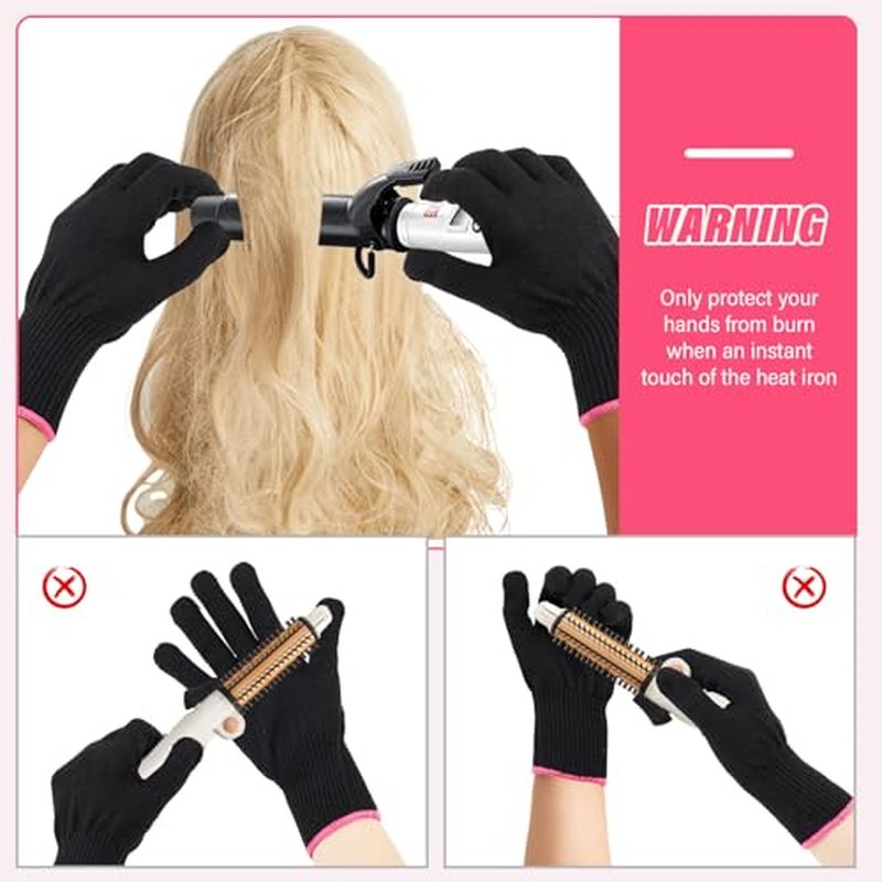 Suhine 20 Pcs Professional Heat Resistant Gloves for Hair Styling Curling Heat Resistant Work Gloves