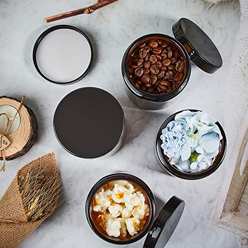 Lallisa 32 Pieces 8 oz Amber Round Glass Jars Empty Leakproof Candle Making Jars Amber Containers with Lids Dishwasher Safe Refillable Containers for Cosmetic Face Creams Body Butter Lotions Storage