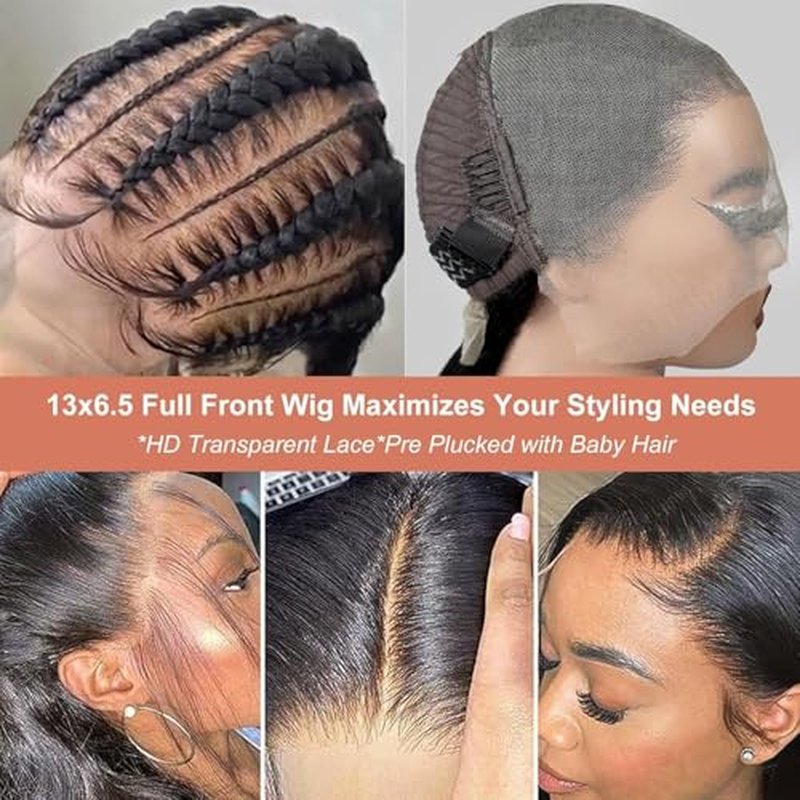 14 inch BoB 13x6 Glueless Lace Front Wigs Human Hair Pre Cut Lace Water Wave Lace Front Wigs Human Hair Pre Plucked Glueless Deep Wave Frontal Wigs Human Hair for Black Women