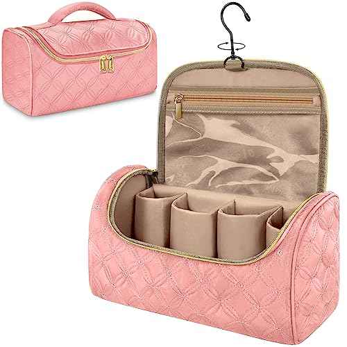 Mancro Padded Carrying Case Compatible with Shark Flexstyle Complete Styler and Attachments, Air Wrap Case fit for Shark Hair Styler with Metal Hanging Hook for Diffuser and Flexstyle Attachment, Pink
