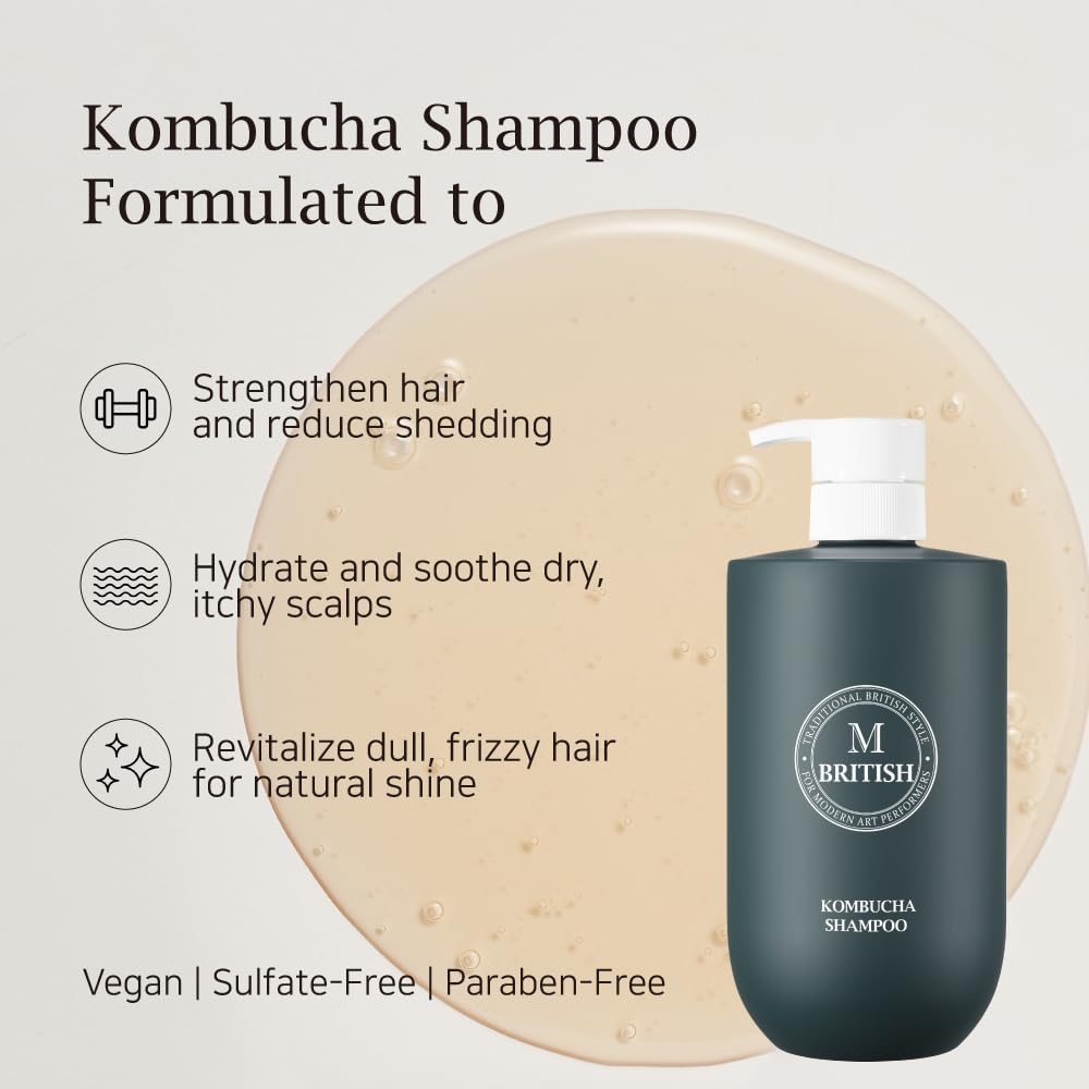 Kombucha Shampoo - Scalp Detox & Clarifying Formula for Oily, Sensitive Scalps | 25.36 Fl Oz (750ml)