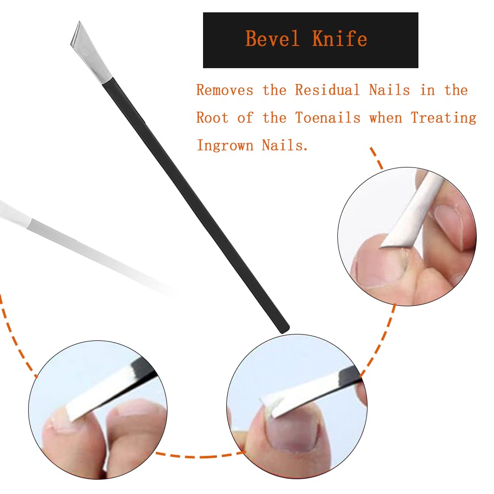 Watris Veiyi 4PCS Pedicure Knife Set, Ingrown Toenail Removal Kit, Pedicure Callus Shaver Tools, Professional Foot Scraper, Steel Foot Care for Dead Skin Corn Foot Remover Foot File Rasp (6.3in)