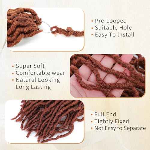 Karida Faux Locs Crochet Hair 30 Inch, 7 Packs Soft Locs Crochet Hair For Black Women Pre Looped Long Soft Crochet Locs (350#, 30 Inch (Pack of 7))