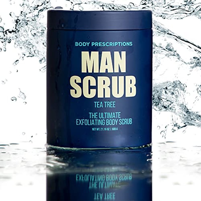 Body Prescriptions Men¡¯s Exfoliating Body Scrub ? Ultimate Skin Cleansing Wash in Jar with Twist-Top Lid, For All Skin Types, 21 Ounce (Pack of 4), Combo Pack