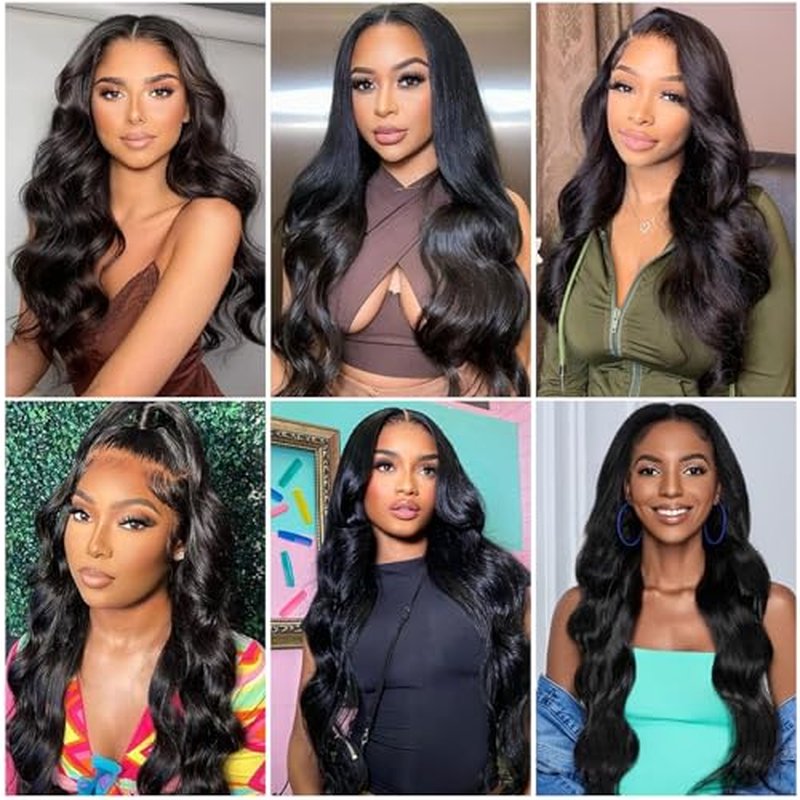 Body Wave Bundles Human Hair 18 20 22 24 Inch Human Hair Bundles 100% Unprocessed Brazilian Virgin Quick Weave 4 Bundle Human Hair Extensions for Black Women Natural Color