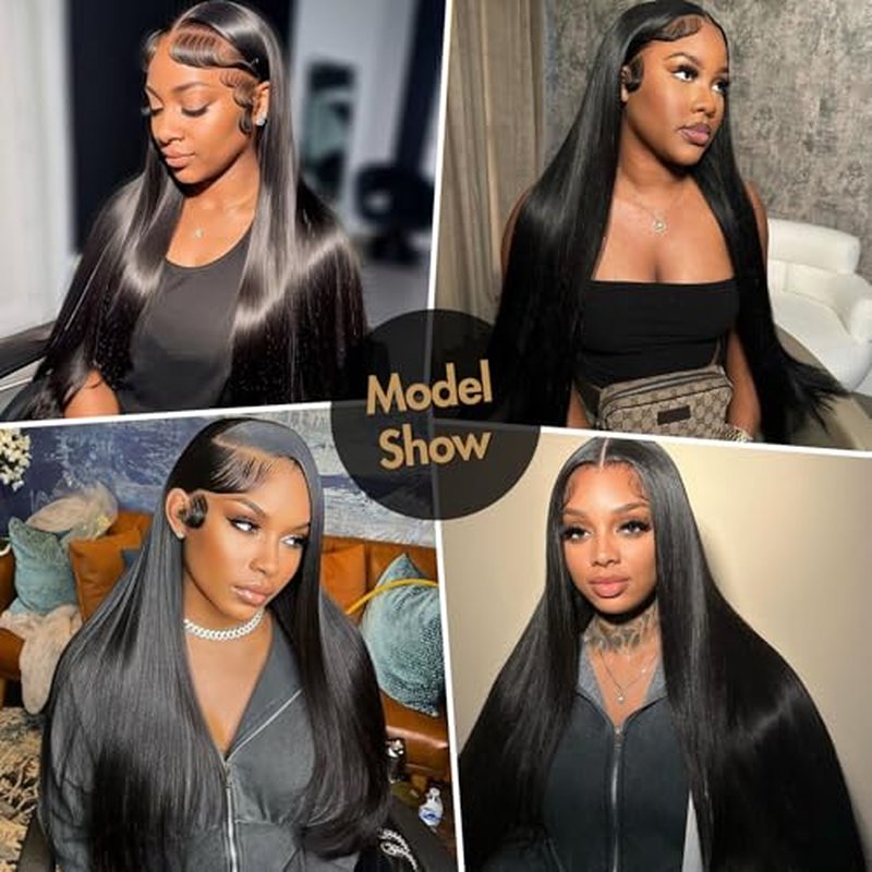 22 inch 13x6 Lace Front Wigs Human Hair 220 Density Straight Lace Front Wigs Human Hair 15A Grade Brazilian Virgin HD Transparent Lace Frontal Wigs Human Hair for Women Glueless Wigs Pre Plucked