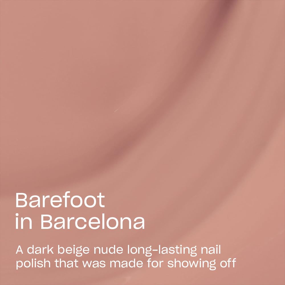 OPI Infinite Shine Barefoot in Barcelona | Opaque Dark Brown Crème Long Wear Gel Like Nail Polish | Vegan, Long Lasting, Streak Free