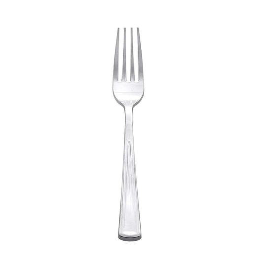 Party Essentials 50Count Hard Plastic Forks, Shiny Silver