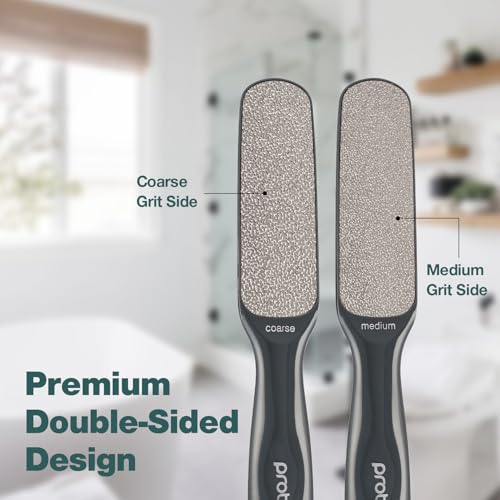 Probelle Double Sided Multidirectional Nickel Foot File Callus Remover - Immediately Reduces calluses and Corns to Powder for Instant Results, Safe Tool (Dark Grey)
