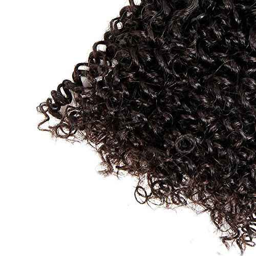 ISEE Hair Virgin Malaysian Deep Curly Jerry Curly Human Hair One Bundles,100% Unprocessed Human Hair Extensions Natural Black Can Be Dyed (14'')