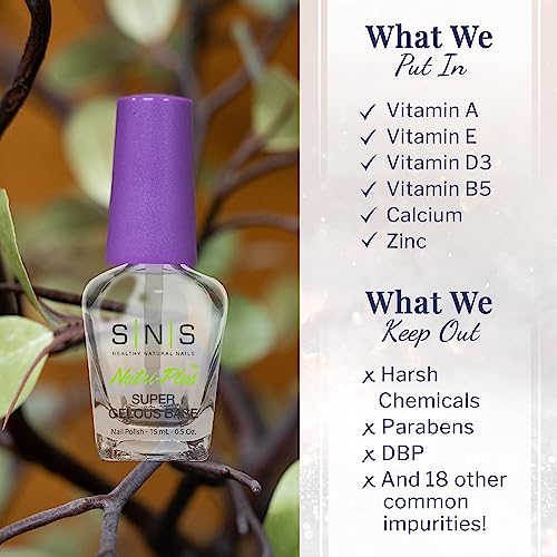 SNS Base Coat Nail Polish for Nail Dip Powder, Super Gelous Base - Long-Lasting & Fast-Drying Nail Strengtheners Gel Base for Premium Colors - Low Odor & No UV Lamp Required - 0.5 oz.