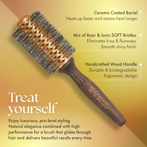 Olivia Garden EcoCeramic Soft Bristles Round Thermal Hair Brush (not electrical)