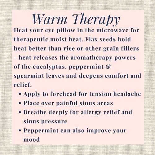 Eye Pillow with Flaxseed, Eucalyptus & Mint, Small Heat and Cold Therapy Pad, Caregiver Gift, Eco-Friendly Ingredients, Microwavable Sinus and Headache Mask - Windowpane Plaid