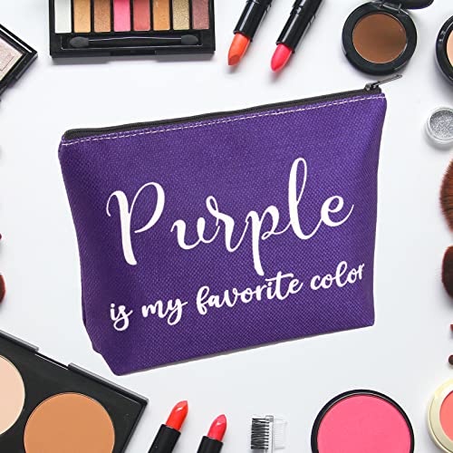 BWKTOP Purple Cosmetic Makeup Bag - Zipper Pouch For Purple Enthusiasts