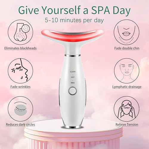 7 Color True Beauty Glow Facial Massager, Red-Light-Therapy Wand for Facial Skin Care, Vibrating Massager for Face and Neck, Galvanic Facial Machine, Lymphatic Drainage Massager Face