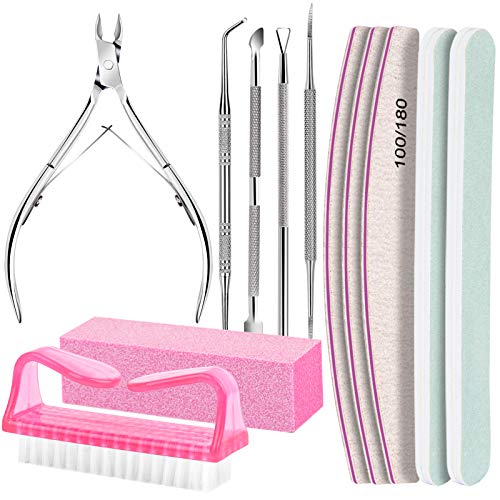 FANDAMEI Nail Care Kit, Nail Files 100/180, Nail Buffer Block, Cuticle Nippers, Cuticle Trimmer, Cuticle Pusher, Nail Tools, Nail Kit, Pedicure & Manicure Tools, Nail Prep Kit, Manicure Kit for Women