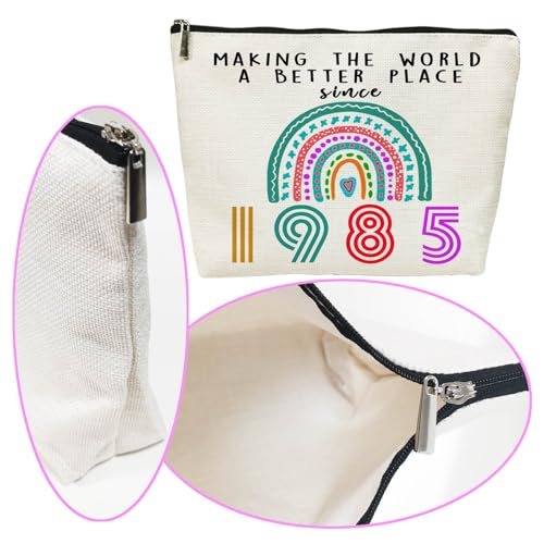 40th Birthday Gifts for Women, 40 Year Old Birthday Gifts Cosmetic Bags, Funny 40th Anniversary Decorations for Her Makeup Bag, Best 1985 Anniversary 40 Year Old Gift Ideas for Wife, Mom